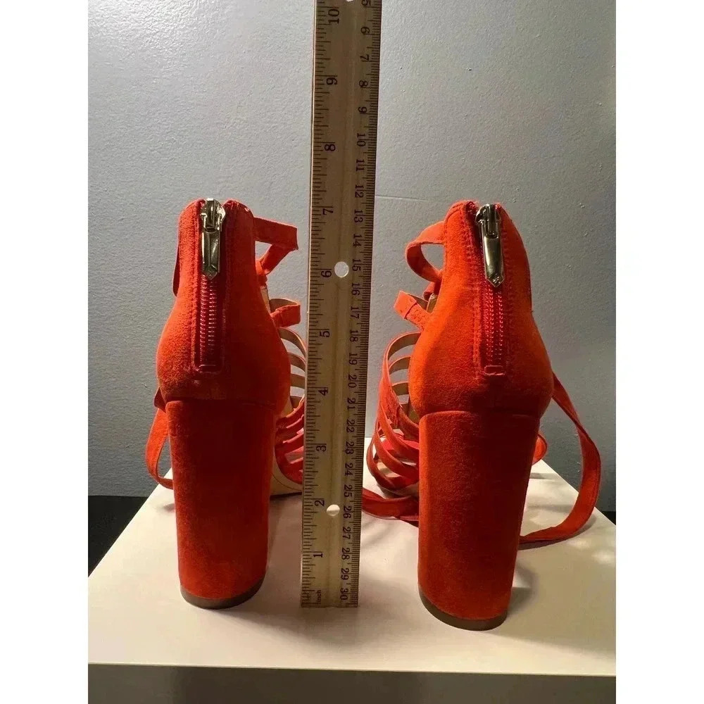 Sam Edelman Strappy Heels in Reddish Orange - Size 6M - Picture 5 of 6